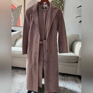 Vintage 1970s Faux Suede Trench Coat Samuel Robert By Peter Hatsi | Belted